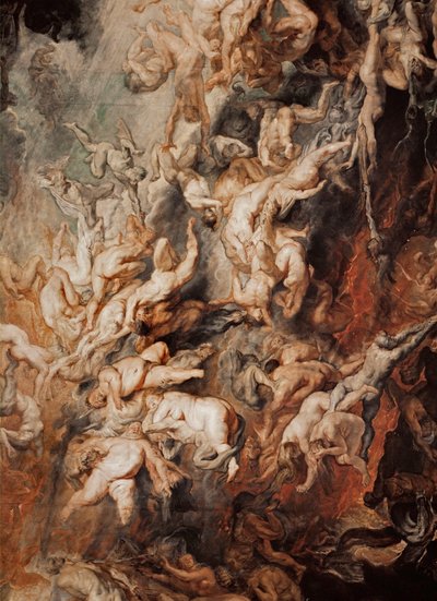 La caída de los condenados (pintura sobre madera de roble) de Peter Paul Rubens