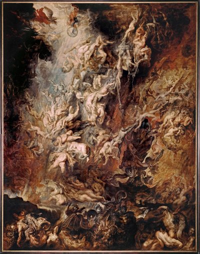 La caída de los condenados (pintura sobre madera de roble) de Peter Paul Rubens