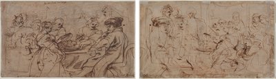 El festín de Herodes (recto) Tomiris con la cabeza de Ciro (verso) de Peter Paul Rubens