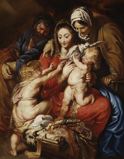 La Sagrada Familia con Santa Isabel, San Juan y una paloma, ca. 1608-9 de Peter Paul Rubens