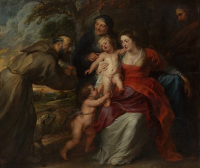 La Sagrada Familia con San Francisco y Santa Ana y el Niño San Juan Bautista, 1630s de Peter Paul Rubens