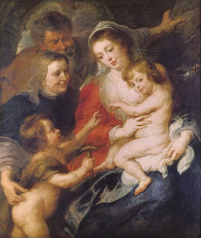 La Sagrada Familia con Santa Isabel y el Niño San Juan Bautista, c.1634 de Peter Paul Rubens