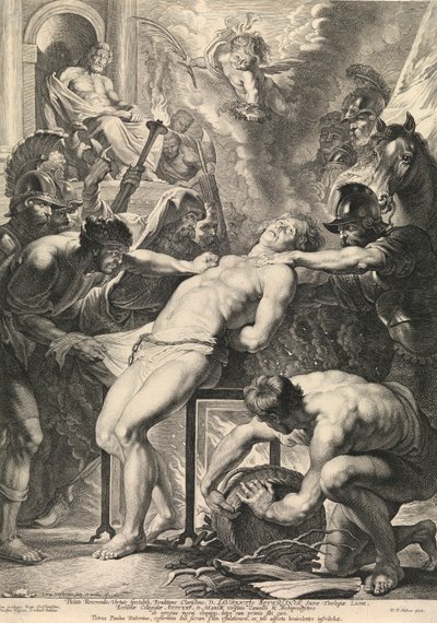 Martirio de San Laurencio (grabado) de Peter Paul Rubens