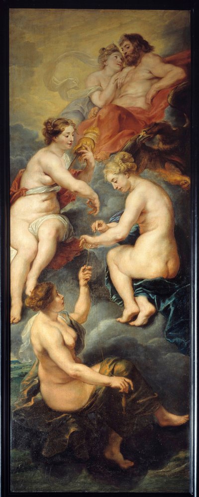 Las Parcas hilando el destino de María de Médicis de Peter Paul Rubens