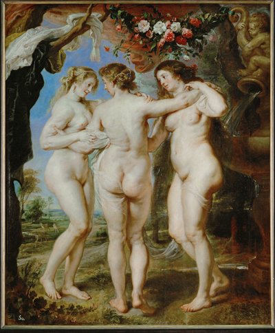 Las Tres Gracias, c.1636 (pintura sobre madera) de Peter Paul Rubens