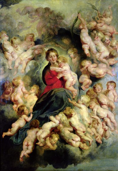 La Virgen y el Niño rodeados por los Santos Inocentes o, La Virgen con Ángeles, 1618 de Peter Paul Rubens