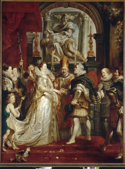 El matrimonio por poder de María de Medici y Enrique IV de Peter Paul Rubens