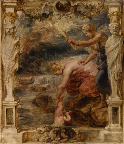 Tetis sumergiendo al infante Aquiles en el río Estigia de Peter Paul Rubens