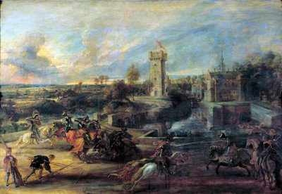 Torneo frente al Castillo Steen, 1635-1637 de Peter Paul Rubens