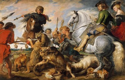 Caza de lobo y zorro, ca. 1616 de Peter Paul Rubens