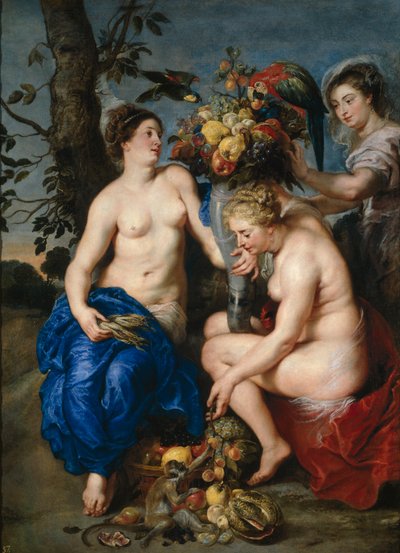 Ceres con dos ninfas de Peter Paul and Snyders Frans  Rubens