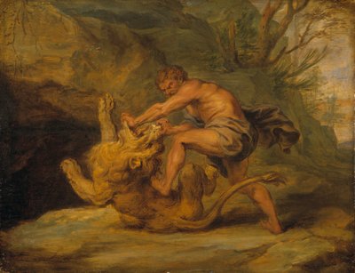 Sansón y el león, c.1640 de Peter Paul studio of Rubens
