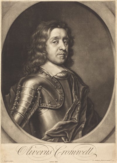 Oliver Cromwell de Peter Pelham after Robert Walker