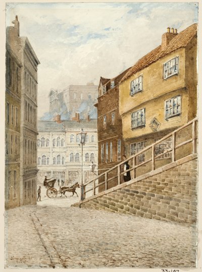 Akenside Hill (lápiz y acuarela sobre papel sobre tabla) de Peter Petersen Toft