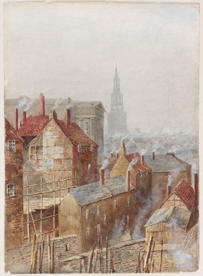 Newcastle upon Tyne desde el High Level Bridge (acuarela sobre papel) de Peter Petersen Toft