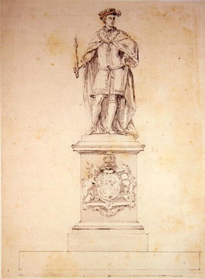 Diseño para una estatua de Eduardo VI, c.1737-39 de Peter Scheemakers