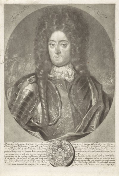 Retrato del almirante general François Lefort 1656-1699, 1698 de Peter Schenk