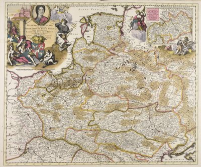 Frideric Augustus primo Augustus Polon. Lituano. Boro. Pomer. reyes duques príncipes Saxon. Utr. dukes S. Imp. elect. haec imperii sui regna D.D.D. P. Schenkius sculpt. regius Amstelodami exc. prope forum de Peter Schenk the Elder