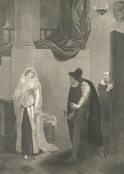 La Casa de Shylock - Shylock, Jessica y Launcelot Shakespeare, primera publicación 1795, reeditado 1852 de Peter Simon