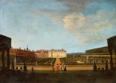 Vista del Jardín y el Parterre Principal de Winchendon House de Peter Tillemans