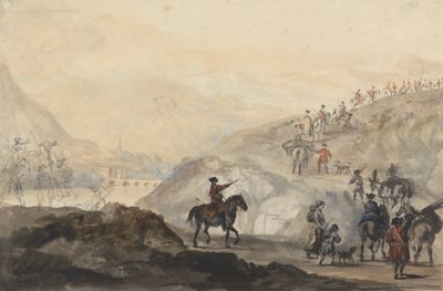 Tropas de caballería y seguidores del campamento en marcha de Peter Tillemans
