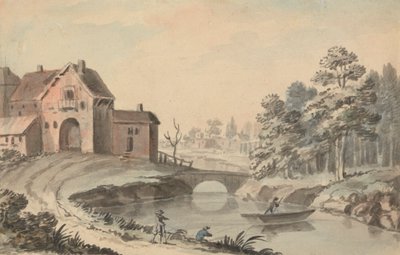 Figuras en un paisaje junto a un río de Peter Tillemans