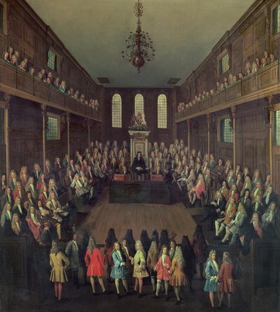 La Cámara de los Comunes en sesión, 1710 de Peter Tillemans