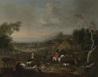 El reverendo Jemmet Browne en una reunión de perros de caza, c.1730 de Peter Tillemans