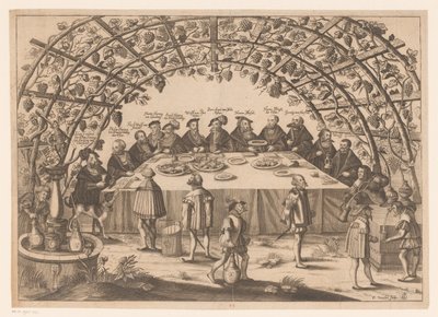 Banquete con los implicados en la Asociación Schmalkaldic de Peter Troschel