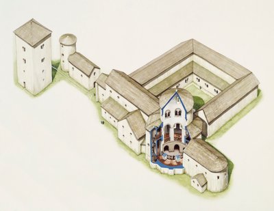 Iglesia sajona tardía, Abadía de San Agustín, Canterbury, Kent, finales del siglo XX o principios del XXI de Peter Urmston