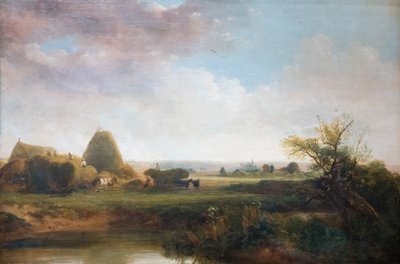 Recogida del heno, hacia 1815-30 (óleo sobre lienzo) de Peter de Wint