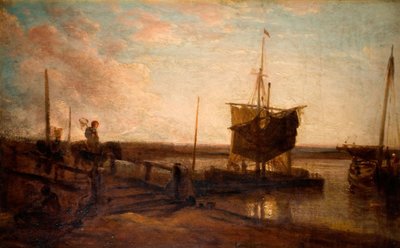 Muelle con barcos de Peter de Wint