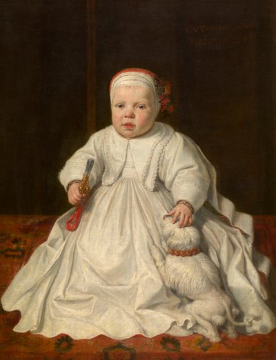Retrato de un niño (óleo sobre lienzo, montado sobre madera) de Peter van Lint