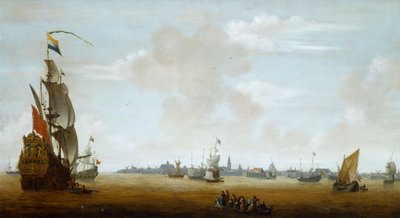 Vista de Ámsterdam desde el mar de Peter van den Velde