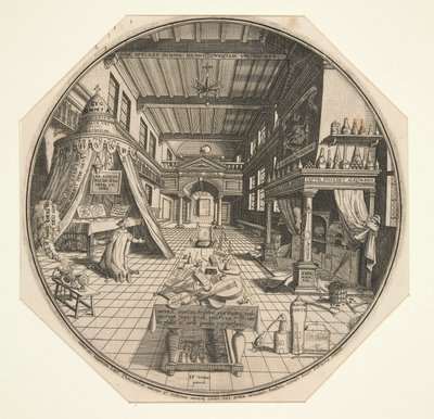 Heinrich Khunrath, alquimista de Leipzig, en su biblioteca de Peter van der Doort