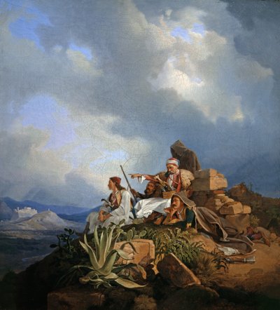 Armatoles cerca de Atenas, 1829 de Peter von Hess