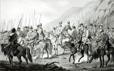 Diferentes tribus de cosacos rusos en orden de marcha, 1813 de Peter von Hess