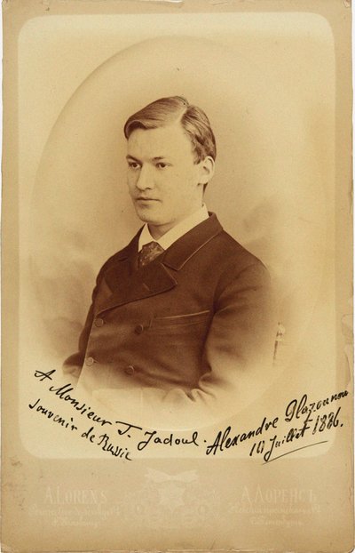 Retrato del compositor Alexander Glazunov 1865-1936, 1886 de Petersburg . Photo studio Alfred Lorens