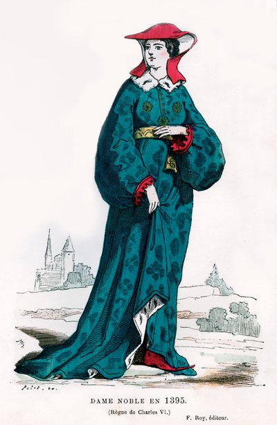 Dama noble de la época de Carlos VI de Francia, 1395 1882-1884 de Petit