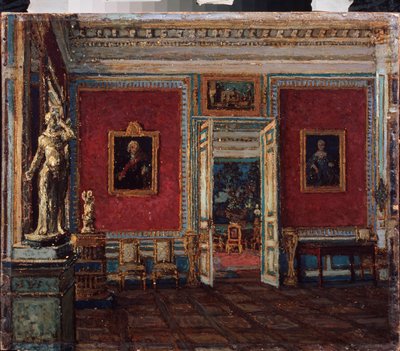 Dans le palais Kouskovo (Moscou) (En el Palacio Kuskovo) - Peinture de Pyotr Ivanovich Petrovichev (Piotr Petrovitchev) (1874-1947), huile sur toile - Art russe fin 19e-20e siecle - State Art Museum, Perm (Russie) de Petr Ivanovic Petrovichev