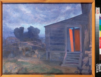 Paisaje azul (Paisaje azul) - Pintura de Pyotr (Piotr, Petr) Savvich Utkin (Utkin) (1877-1934), óleo sobre lienzo - Arte ruso de Petr Savvic Utkin