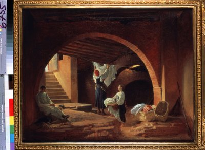 El ático de la Academia de Bellas Artes de San Petersburgo (El ático de la Academia de Bellas Artes de San Petersburgo). Pintura de Pyotr Vasilyevich Cuenca (1793-1877). Óleo sobre lienzo, 63,5 x 80,2 cm, hacia 1831. Arte ruso del siglo XIX. Estado Tretyak de Petr Vasilievich Basin