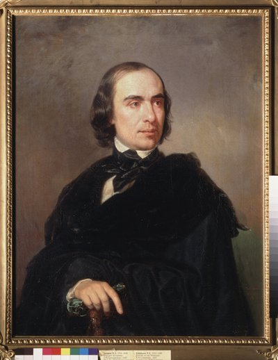 Retrato del historiador Timofey Granovsky (Timofei Granovsky) (1813-1855). Pintura de Pyotr Zakharovich Zakharov Chechenets (Zakharov-Chechenets) (1816-1846), huile sur toile de Petr Zakharovich Zakharov Chechenets