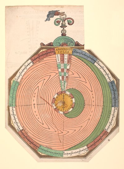 Volvelle da las reglas para predecir los eclipses solares y lunares de Petrus Apianus