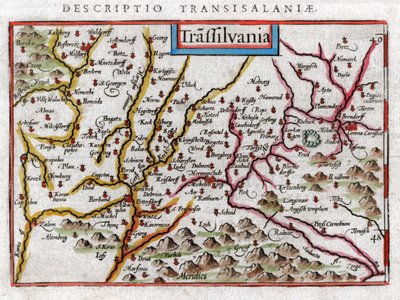 Mapa de Transilvania 1616 de Petrus Bertius