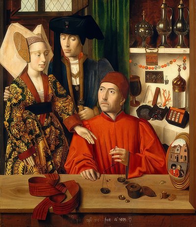 Orfebre en su tienda de Petrus Christus