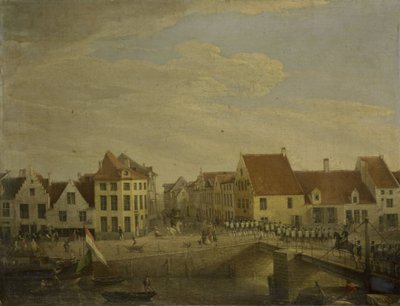 Tropas holandesas pasando por la fortaleza de Dendermonde de Petrus Groenia