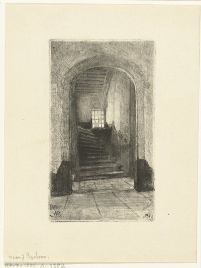 Vista de las escaleras en el Prinsenhof en Delft de Petrus Johannes Arendzen