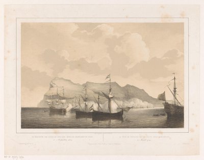 Captura de Gibraltar
La captura de Gibraltar por la flota anglo-holandesa el 3 de agosto de 1704 / La prise de Gibraltar par un flotte Anglo-Neerlandaise (título en el objeto) de Petrus Johannes Schotel