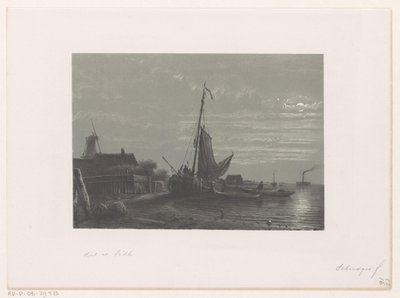 Velero en tierra firme a la luz de la luna de Petrus Paulus Schiedges (I)